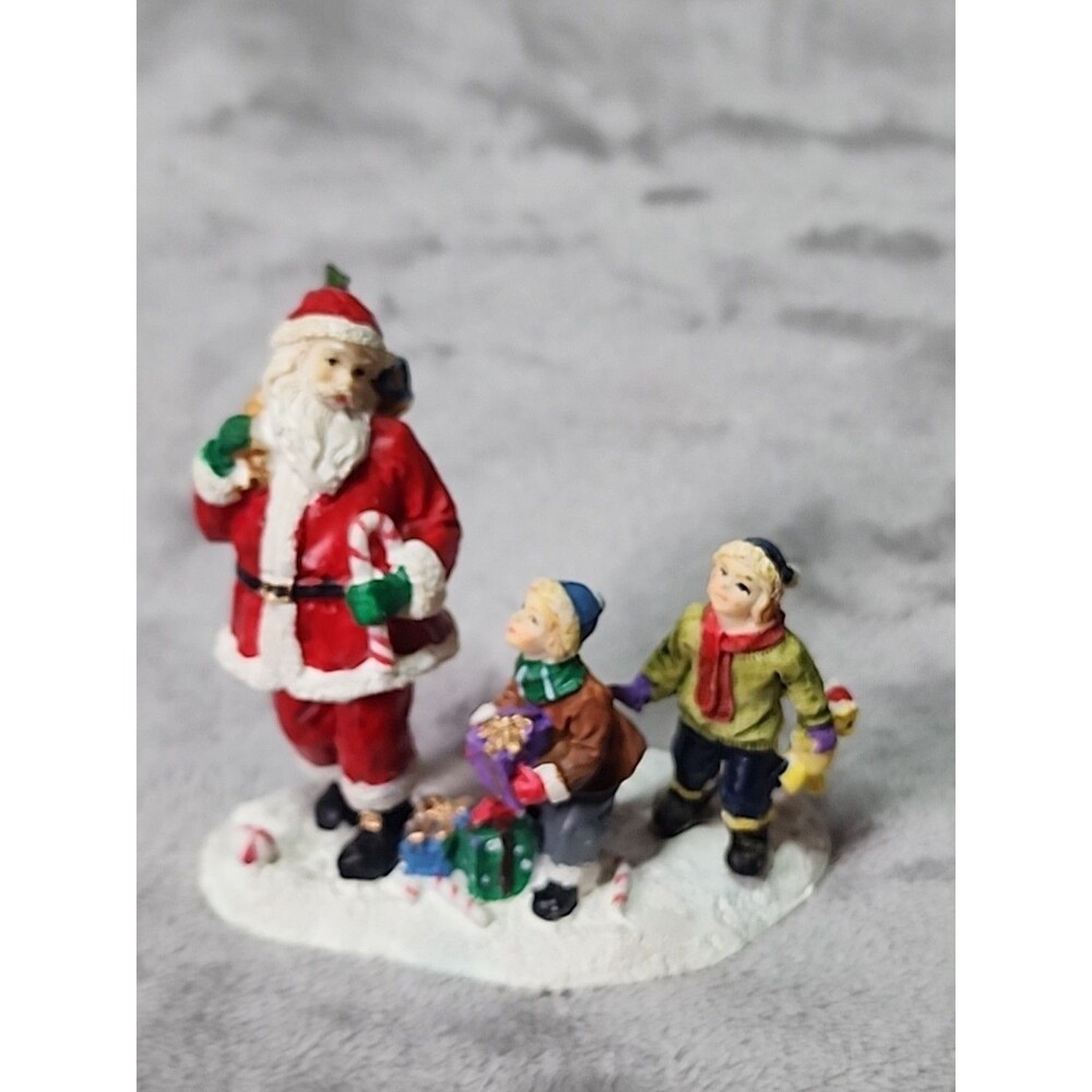 Rite Aid Christmas Village Santa With Children Figurine 3.5" Tall